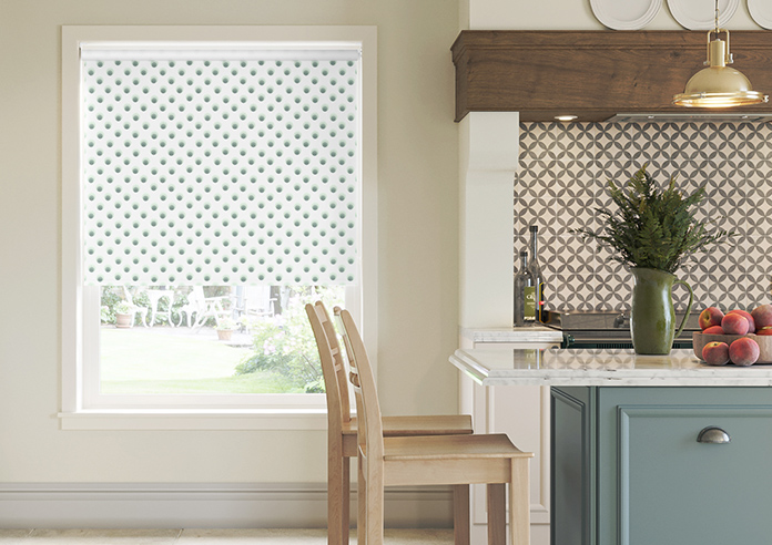 Retro 60s Spots, Forest - Twist&Fit Roller Blind - Image 3